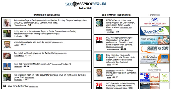 Mögliche Twitter-Wall SEO CAMPIXX Mögliche Twitter-Wall SEO CAMPIXX